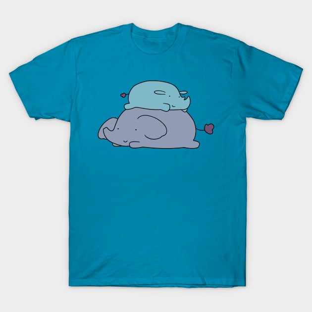 Little Elephant and Rhino T-Shirt by saradaboru